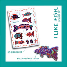 Load image into Gallery viewer, I Like Fish Sticker Set
