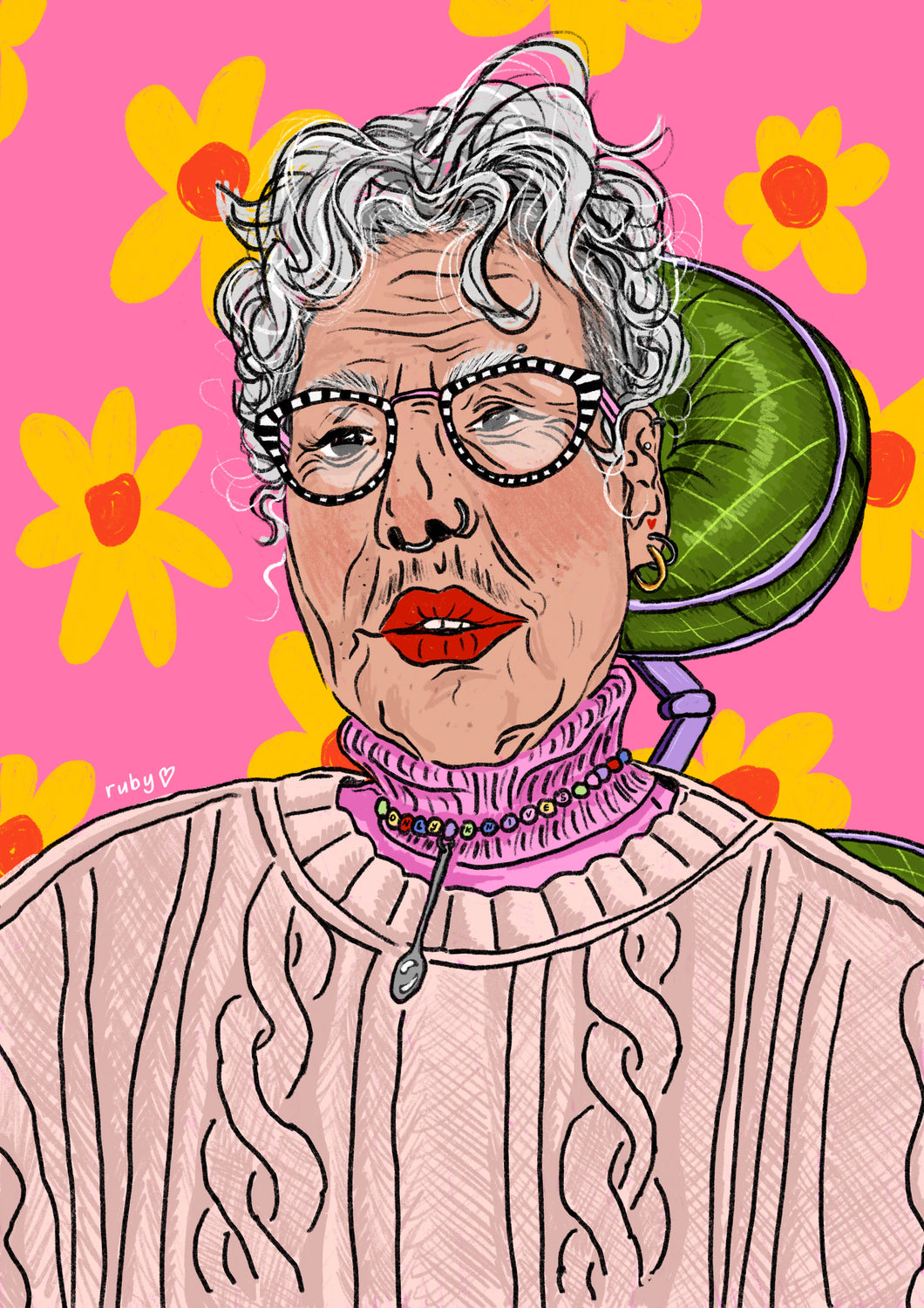 Disabled Elder A6 Postcard