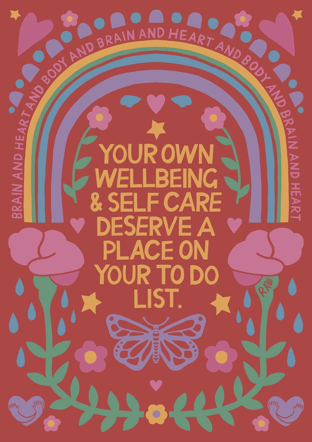Brain and Heart and Body A6 Postcard