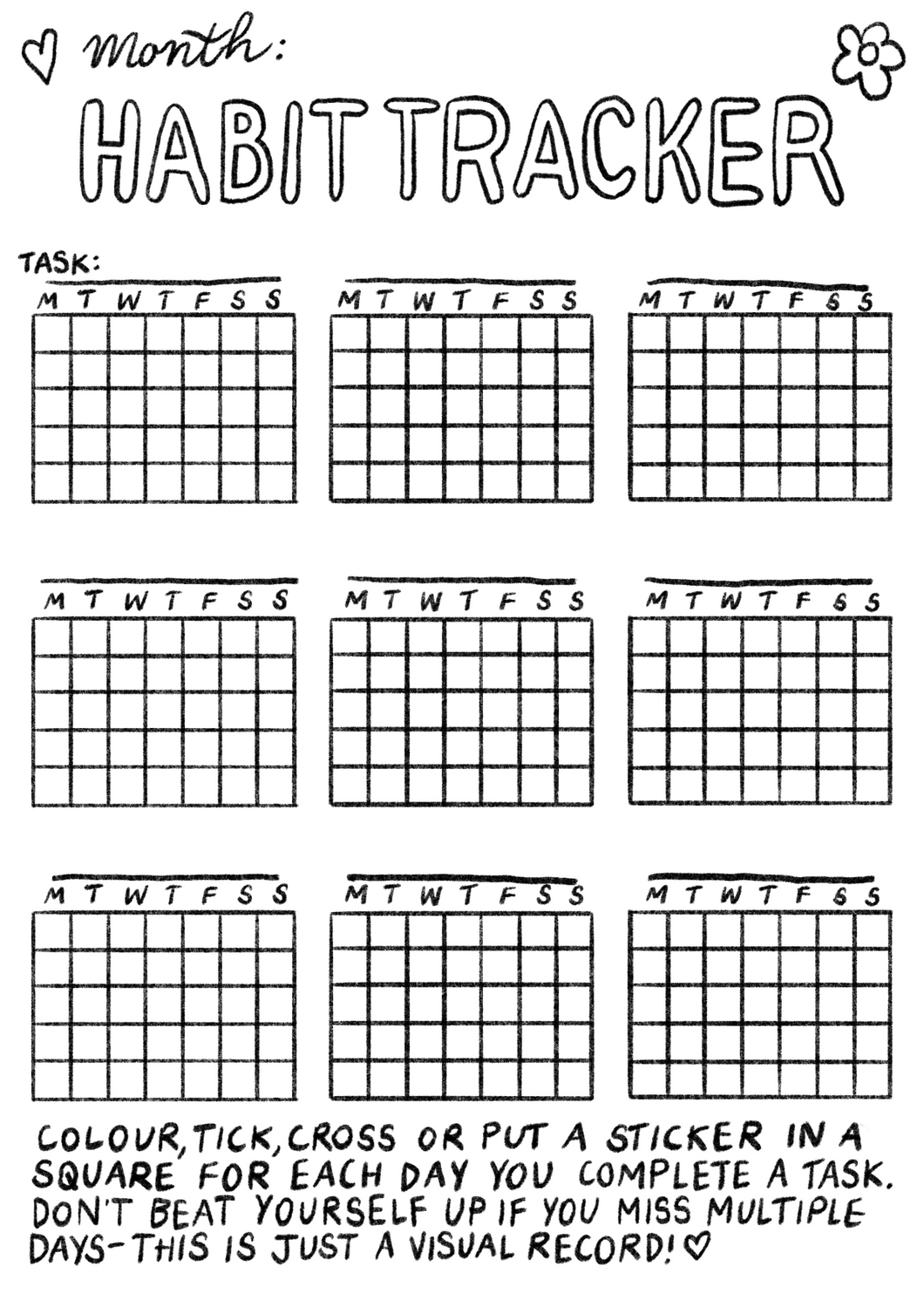 Monthly Habits Tracking Template
